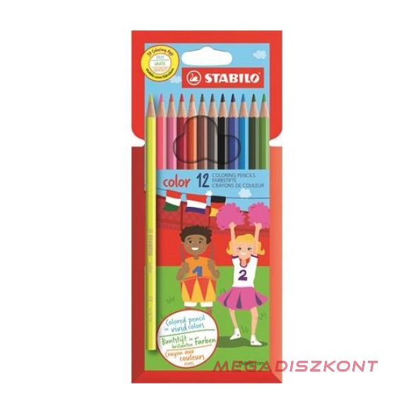 Színes ceruza STABILO Color Swano hatszögletű 12 db/készlet