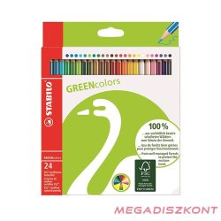   Színes ceruza STABILO Greencolors hatszögletű környezetbarát 24 db/készlet