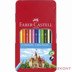   Színes ceruza FABER-CASTELL hatszögletű fémdobozos 12 db/készlet