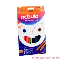 Színes ceruza NEBULO Jumbo háromszögletű 12 db/készlet