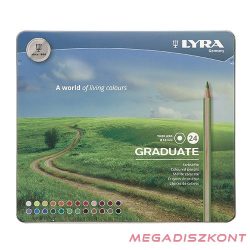  Színes ceruza LYRA Graduate hatszögletű fémdobozos 24 db/készlet