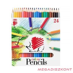 Színes ceruza ICO Süni hatszögletű 24 db/készlet