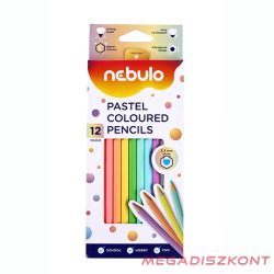   Színes ceruza NEBULO hatszögletű 12 db/készlet pasztell színek