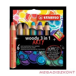   Színes ceruza STABILO Woody 3in1 hengeres vastag 6 db/készlet