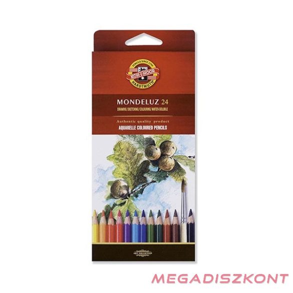 Színes ceruza KOH-I-NOOR 3718 Mondeluz Aquarell hatszögletű 24 db/készlet