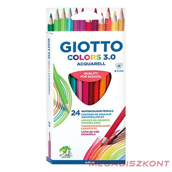 Színes ceruza GIOTTO Colors 3.0 aquarell  háromszögletű 24 db/készlet