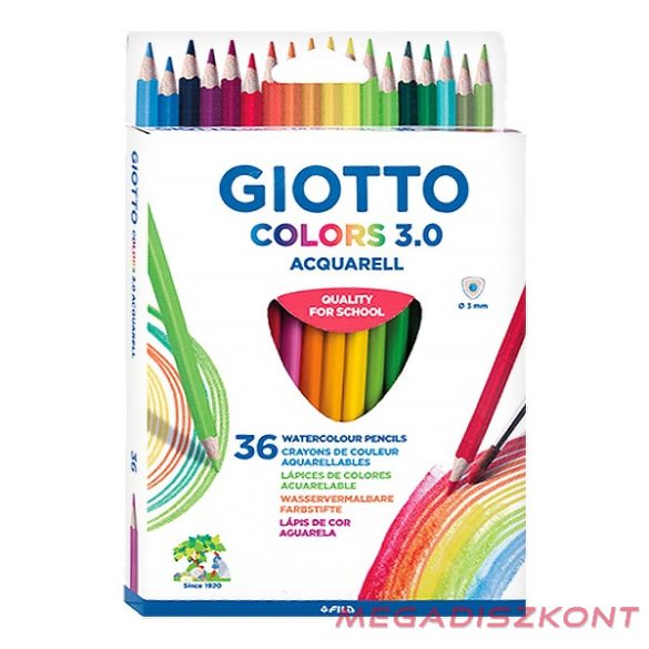 Színes ceruza GIOTTO Colors 3.0 aquarell  háromszögletű 36 db/készlet