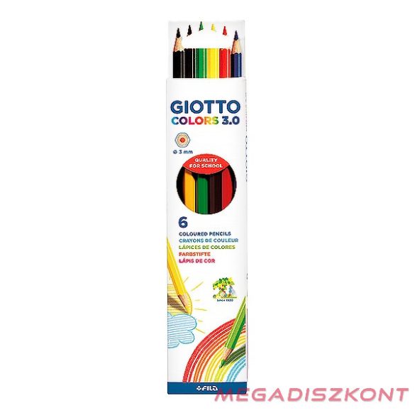Színes ceruza GIOTTO Colors 3.0 hatszögletű 6 db/készlet