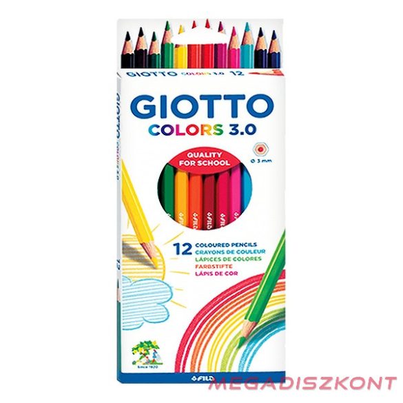 Színes ceruza GIOTTO Colors 3.0 hatszögletű 12 db/készlet