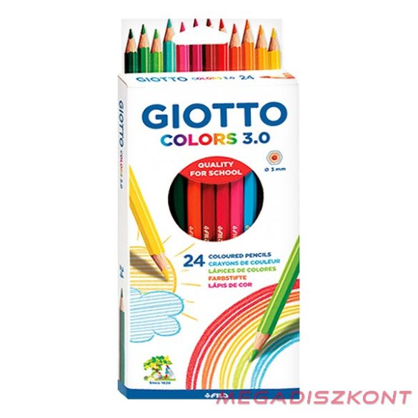 Színes ceruza GIOTTO Colors 3.0 hatszögletű 24 db/készlet