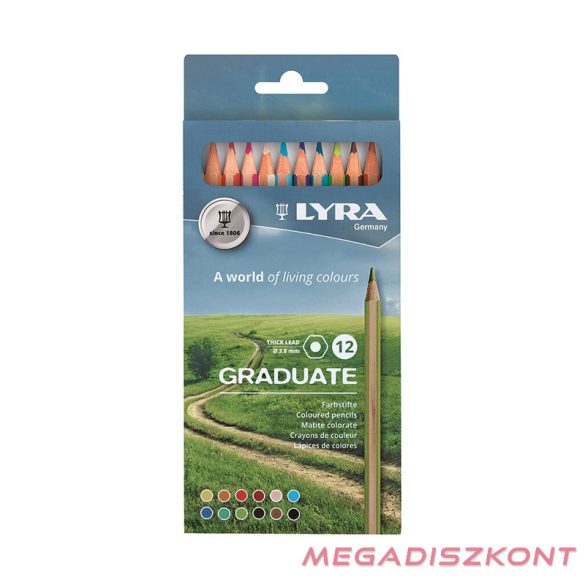 Színes ceruza LYRA Graduate hatszögletű 12 db/készlet