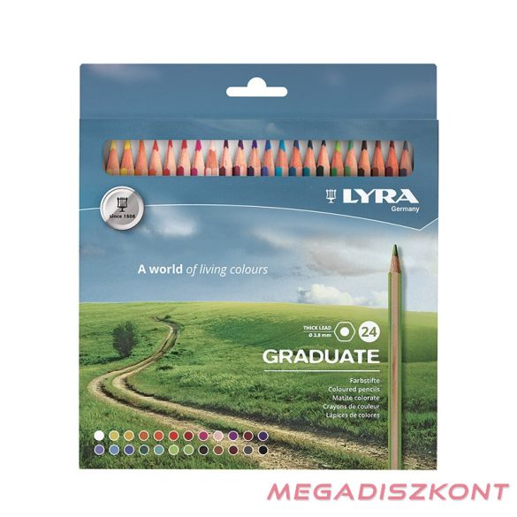 Színes ceruza LYRA Graduate hatszögletű 24 db/készlet