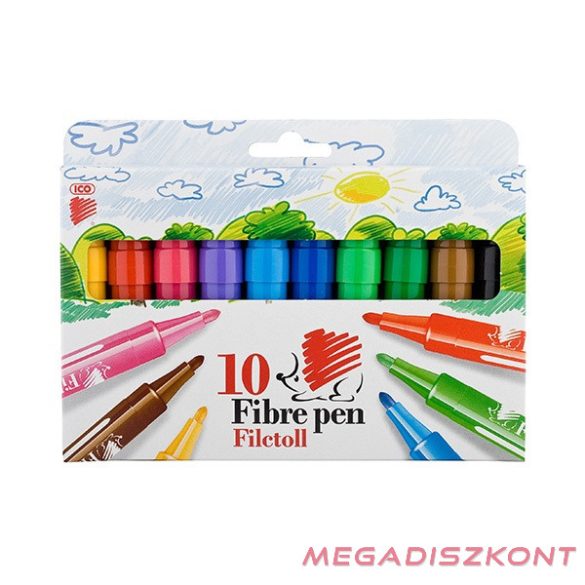 Filctoll ICO Süni Jumbo Fibre Pen 10 db/készlet
