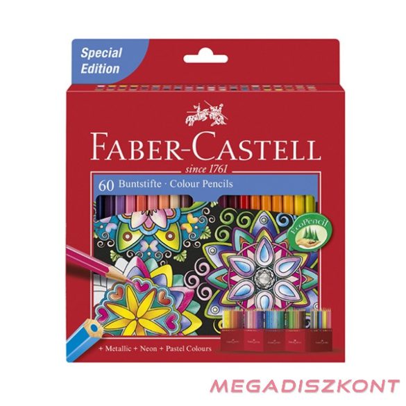 Színes ceruza FABER-CASTELL hatszögletű 60 db/készlet
