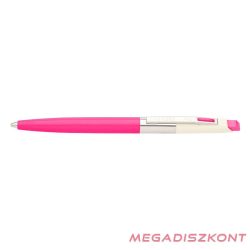   Golyóstoll ICO 70 nyomógombos pasztell pink tolltest 0,8mm kék írásszín