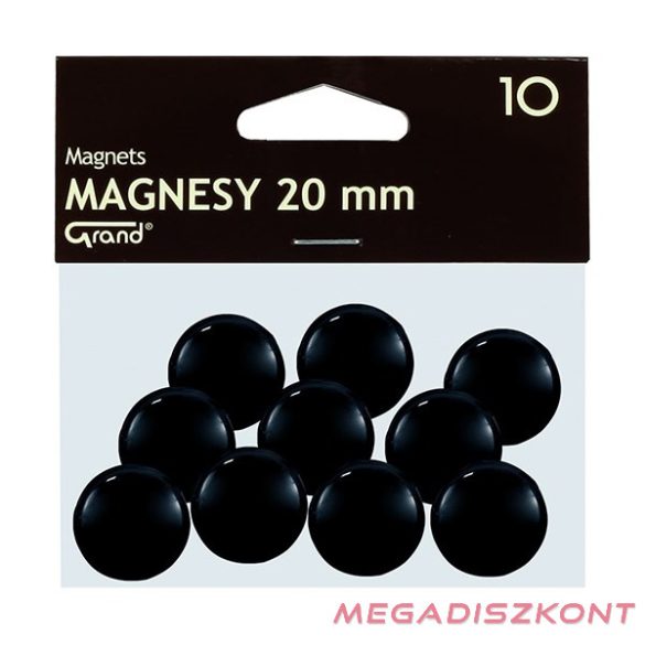 Táblamágnes GRAND 20mm fekete 10 darabos
