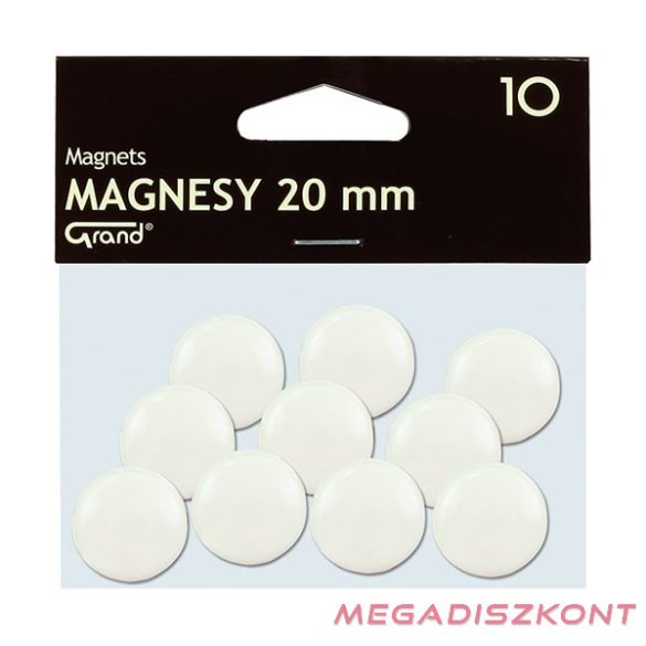 Táblamágnes GRAND 20mm fehér 10 darabos