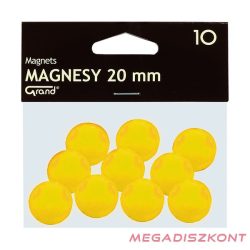 Táblamágnes GRAND 20mm sárga 10 darabos