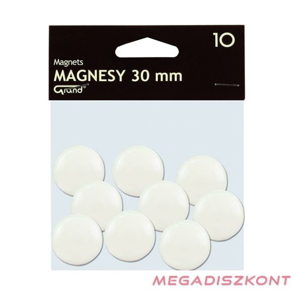 Táblamágnes GRAND 30 mm fehér 10 darabos