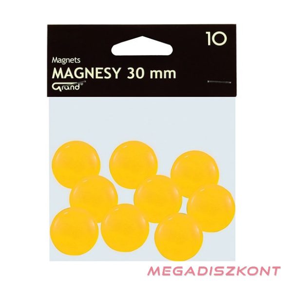 Táblamágnes GRAND 30 mm sárga 10 darabos
