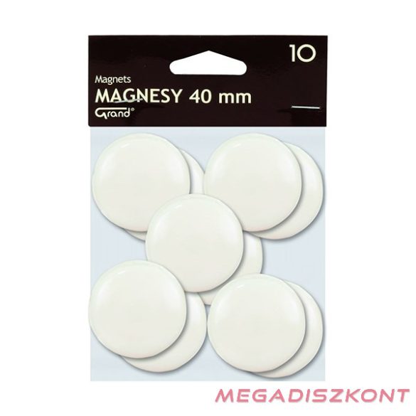 Táblamágnes GRAND 40 mm fehér 10 darabos