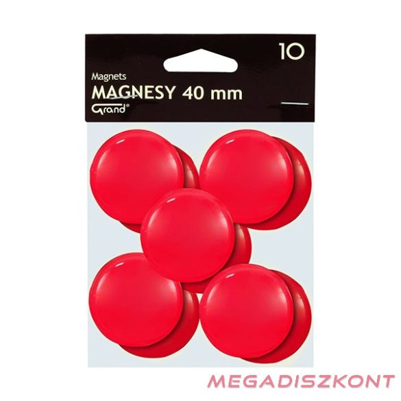 Táblamágnes GRAND 40 mm piros 10 darabos