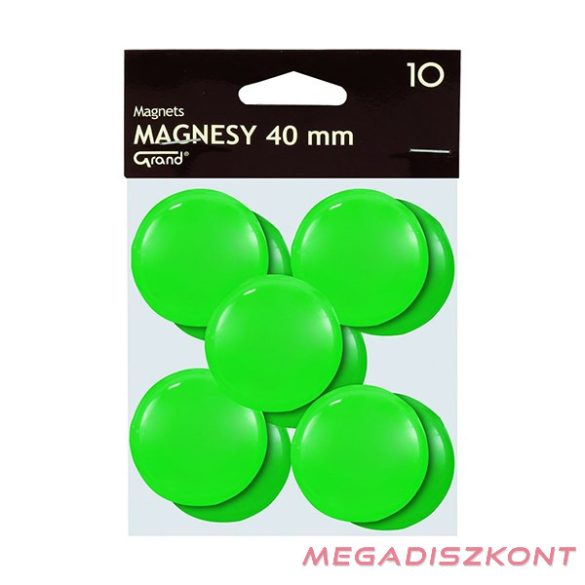 Táblamágnes GRAND 40 mm zöld 10 darabos