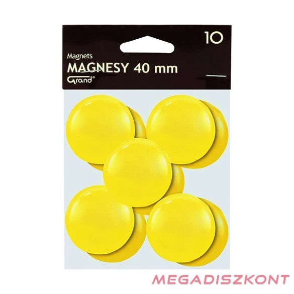 Táblamágnes GRAND 40 mm sárga 10 darabos