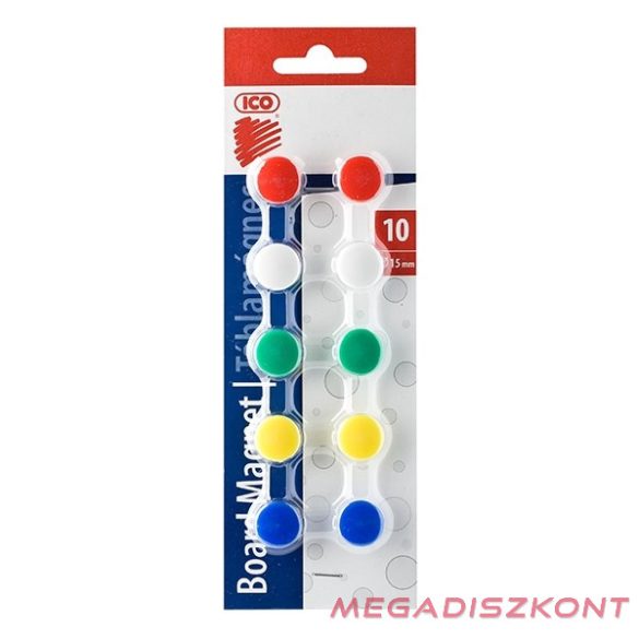 Táblamágnes ICO színes 15mm 10 darabos