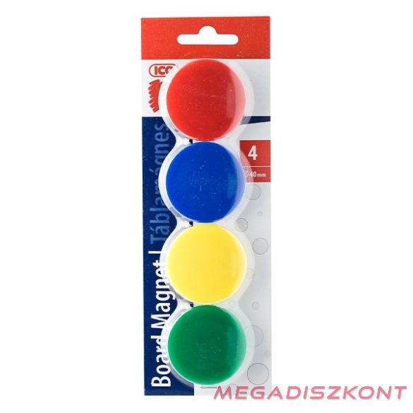 Táblamágnes ICO színes 40mm 4 darabos