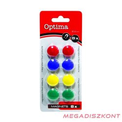 Táblamágnes OPTIMA 20mm 8 darabos vegyes színű