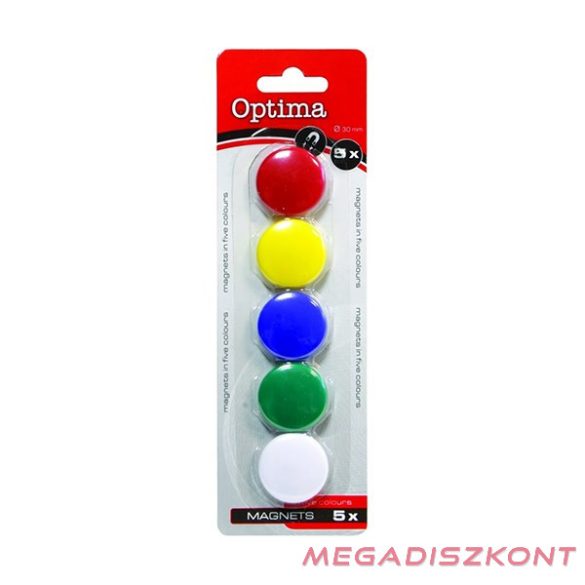 Táblamágnes OPTIMA 25mm 5 darabos vegyes színű