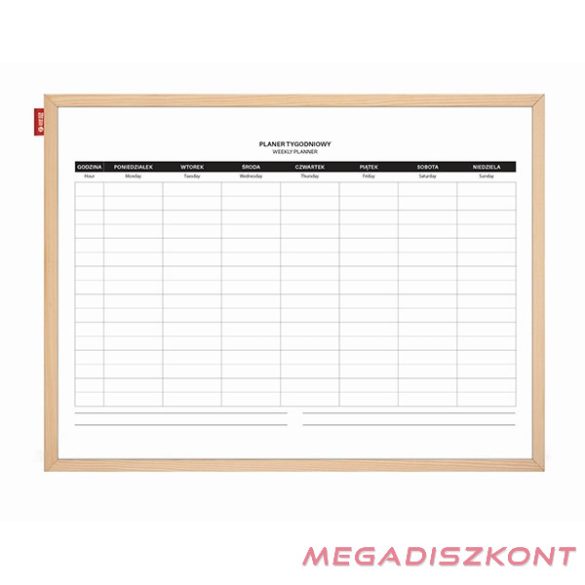 Heti tervezőtábla MEMOBE mágneses 40x60 cm