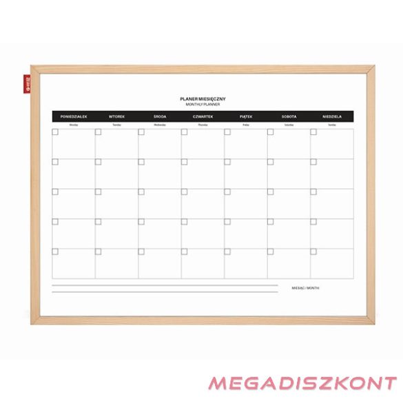 Havi tervezőtábla MEMOBE mágneses 40x60 cm