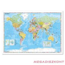   Térkép STIEFEL A föld országai 100 x 140 cm fémléces fóliás zászlókkal
