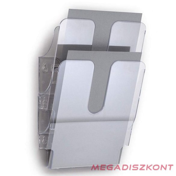 Prospektustartó DURABLE Flexiplus A/4 álló fali 2 részes átlátszó