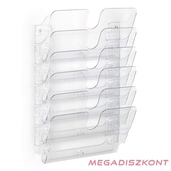 Prospektustartó DURABLE Flexiplus A/4 fekvő fali 6 részes átlátszó