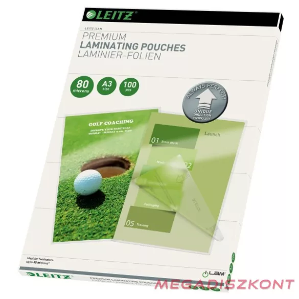 Lamináló fólia LEITZ A/3 80 mikron fényes 100 lapos