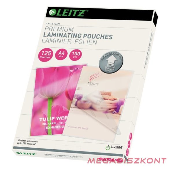 Lamináló fólia LEITZ A/4 125 mikron 100 íves fényes