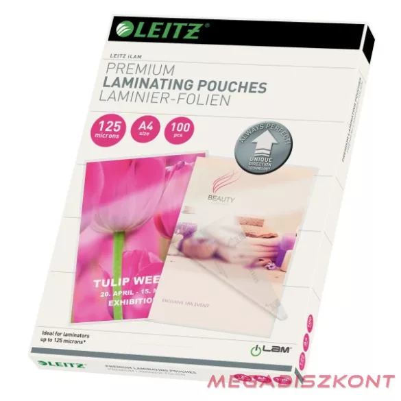 Lamináló fólia LEITZ A/4 125 mikron fényes 100 lapos