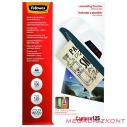   Lamináló fólia FELLOWES A/4 125 mikron fényes öntapadó 100/csom