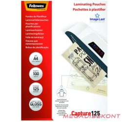 Lamináló fólia FELLOWES A/4 125 mikron fényes 100/csom