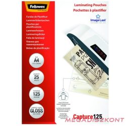 Lamináló fólia FELLOWES A/4 125 mikron fényes 25/csom