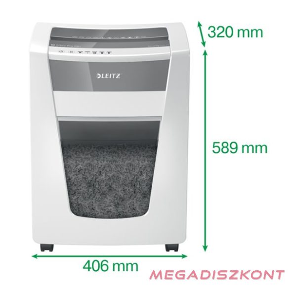 Iratmegsemmisítő LEITZ IQ Office Pro mikrokonfetti P5+ 5 lap fehér