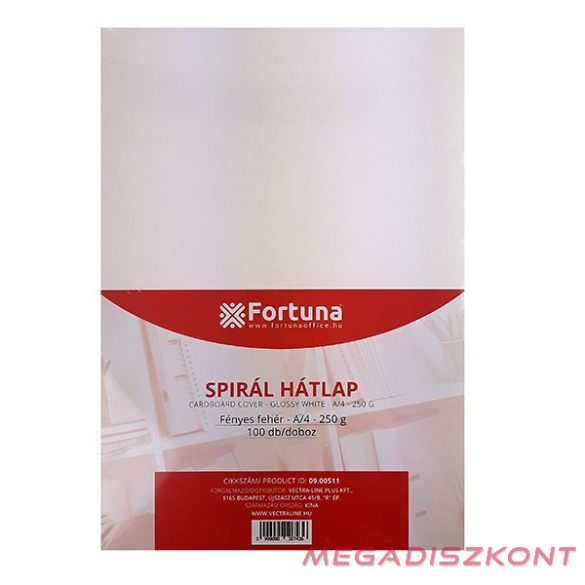 Hátlap FORTUNA A/4 250 g fényes fehér 100/dob