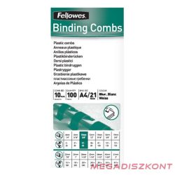   Iratspirál műanyag FELLOWES 10mm kék műanyag spirál 41-55 lap 100 darabos