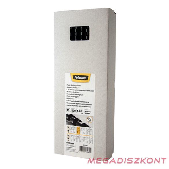Iratspirál műanyag FELLOWES 10mm fekete műanyag spirál 41-55 lap