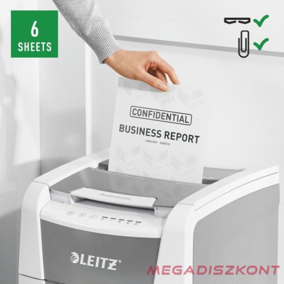 Iratmegsemmisítő LEITZ IQ Autofeed smallOffice 100 P5 Pro mikrokonfetti 6 lap