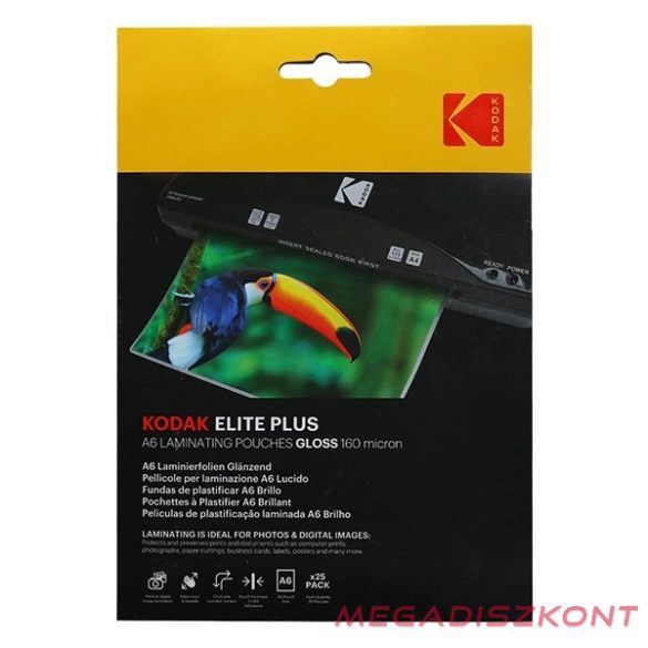 Lamináló fólia KODAK A/6 160 mikron fényes 25 íves