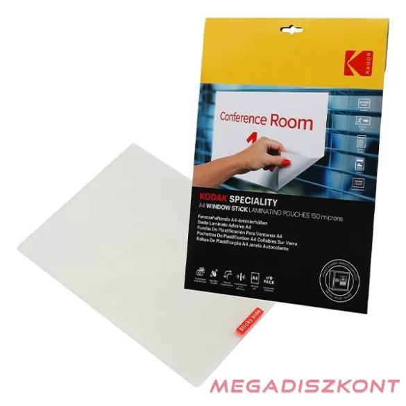 Lamináló fólia KODAK A/4 150 mikron üvegre tapadó 10 lapos